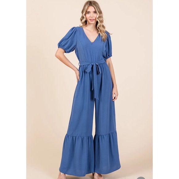 Gee gee Pants - Last 1️⃣. Belted wide leg Jumpsuit. New